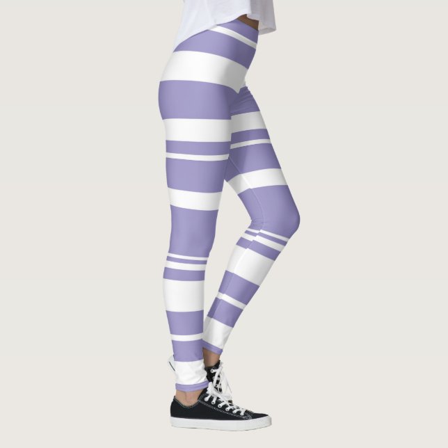 Pastel Blek Lavender Lila Abstrakt Art Leggings (Höger)