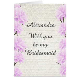Pastel blek Lilac blommigt blir min brud Hälsningskort