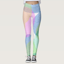 Pastel Blek Turcos Abstrakt Art Clouds Legging