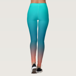 Pastel Blek Turcos Coral Abstrakt Art Leggings