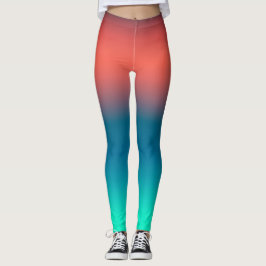 Pastel Blek Turcos Coral Abstrakt Art Leggings