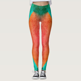 Pastel Blek Turcos Coral Abstrakt Art Leggings