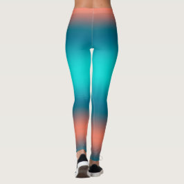 Pastel Blek Turcos Coral Abstrakt Art Leggings