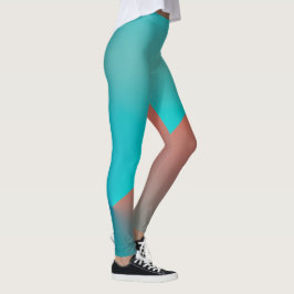 Pastel Blek Turcos Coral Abstrakt Art Leggings