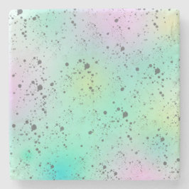 Pastel Blek Turcos Rosa Abstrakt Art Grått Spots Stenunderlägg