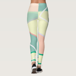 Pastel Blek Turcos Rosa Abstrakt Art Leggings