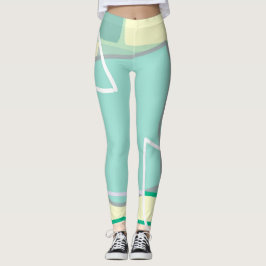 Pastel Blek Turcos Rosa Abstrakt Art Leggings