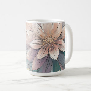 Pastel Blommar Burst: Blommigt Explosion Mönster Kaffemugg