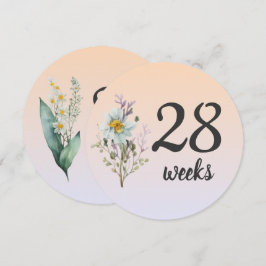 Pastel Blommigt 28-29 veckors Gravid - milstolpe-k