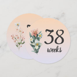 Pastel Blommigt 38-39 veckors Gravid - milstolpe-k