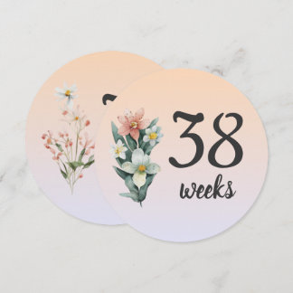 Pastel Blommigt 38-39 veckors Gravid - milstolpe-k