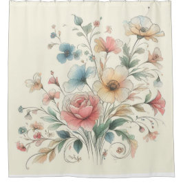 pastel blommigt art vatten färg