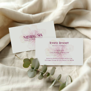 Pastel Blommigt Bakgrund Naturlig spa-terapi Visitkort