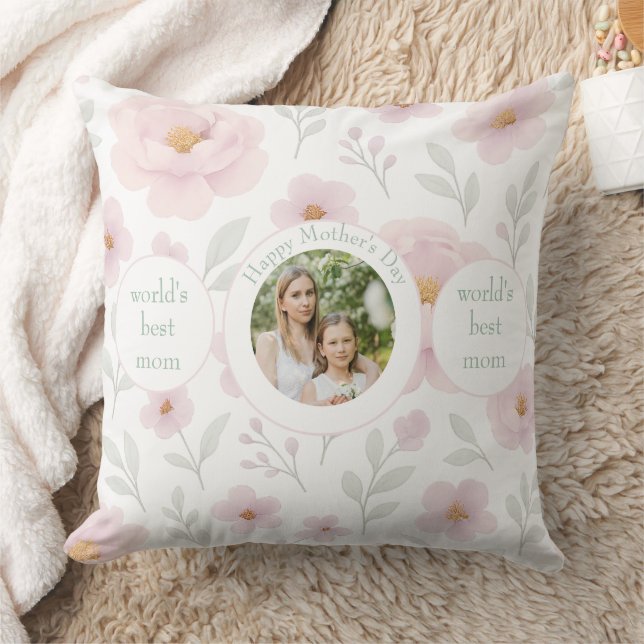 Pastel Blommigt - bakgrund och foto - Personlig Kudde (Filt)