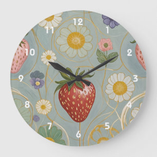 Pastel Blommigt & Berry Delight Stor Klocka