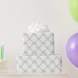 Pastel Blommigt Birthday Wrapping Papper Presentpapper