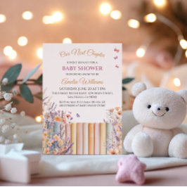 Pastel Blommigt Bok ThMB Shower för barn Inbjudningar