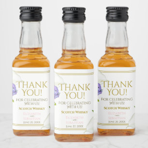 Pastel Blommigt Bröllop Tack Mini Spritflaskor Etikett