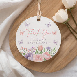 Pastel Blommigt Butterfly Baby Shower Gåvor Etiketter