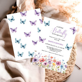Pastel Blommigt Butterfly Baby SHower Inbjudningar