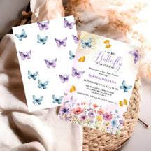Pastel Blommigt Butterfly Baby SHower