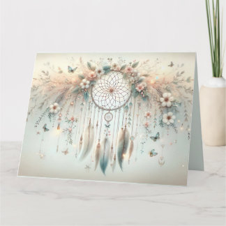 Pastel Blommigt Butterfly Dreamcatcher Kort