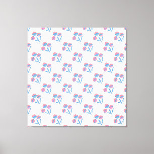 Pastel-Blommigt Canvastryck