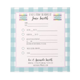 Pastel Blommigt Crayon School Note - ursäktning 1 Anteckningsblock