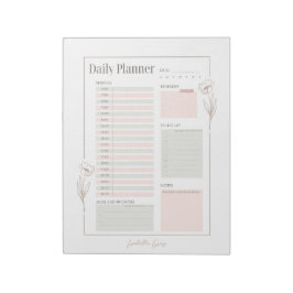Pastel Blommigt Daily Planner Anteckningsblock