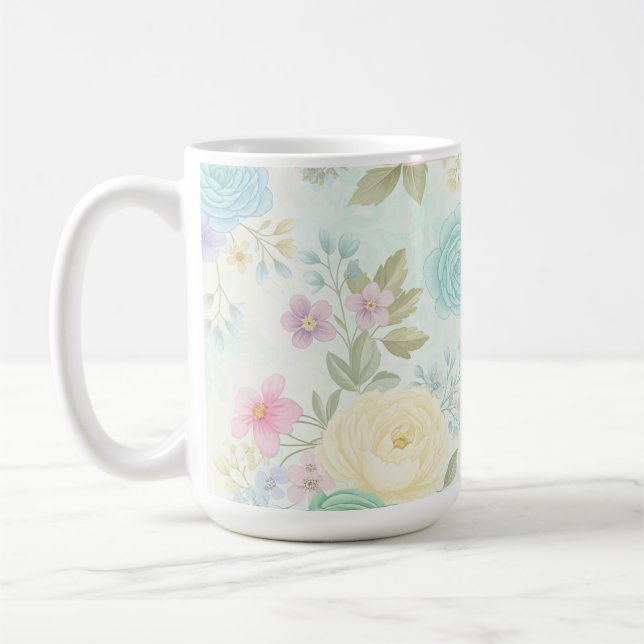Pastel Blommigt Design Mugg (Vänster)