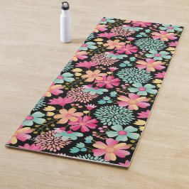 Pastel Blommigt Designer Yoga Exercise Floor mat