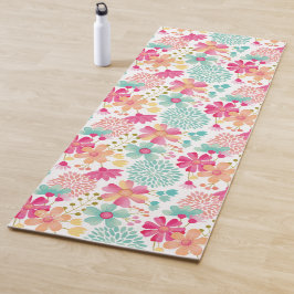 Pastel Blommigt Designer Yoga Exercise Floor mat
