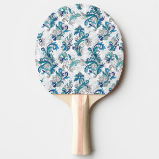 Pastel Blommigt Doodle Vintage Mönster. Pingisracket