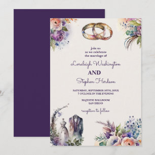 Pastel Blommigt Dreamy Enchanting Fairytale Bröllo Inbjudningar