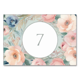 Pastel Blommigt Elegance Bröllop Bordsnummer