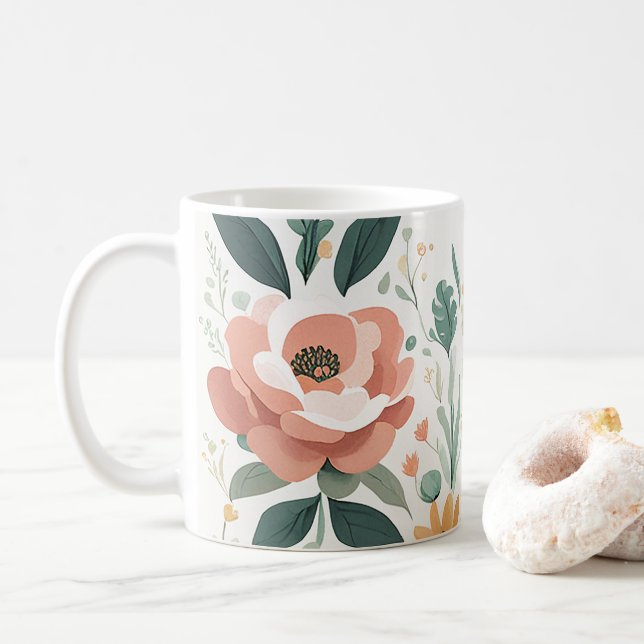 Pastel Blommigt Fiesta Kaffemugg (Med munk)