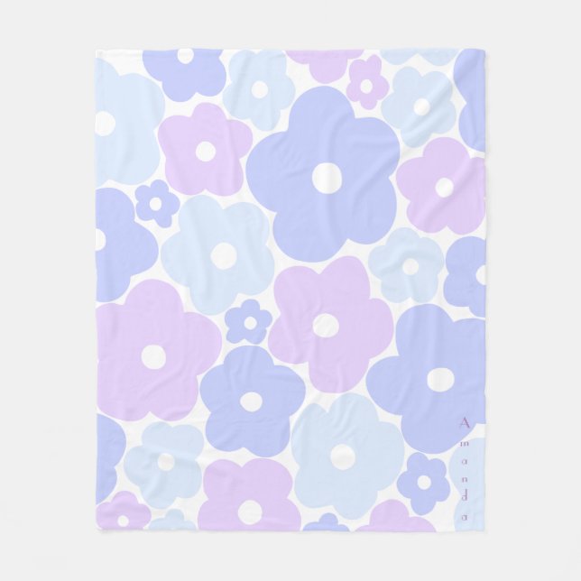 Pastel blommigt Fleece Blanket (Framsidan)