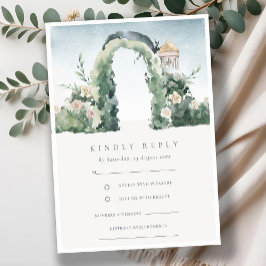 Pastel Blommigt Garden Arch Botanical Bröllop OSA Tilläggskort