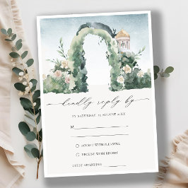 Pastel Blommigt Garden Arch Botanical Bröllop OSA Tilläggskort