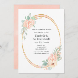 Pastel  Blommigt Geometric Bridesmaids Luncheon Inbjudningar