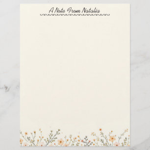 Pastel Blommigt Gräns Brevhuvud