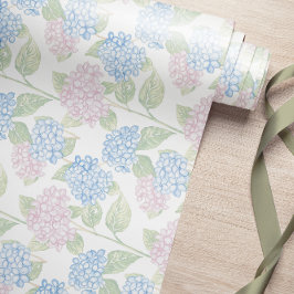 Pastel Blommigt Hydrangea Wrapping Papper Presentpapper