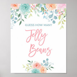 Pastel Blommigt Jelly Bean Guessing Game Sign 8x10 Poster