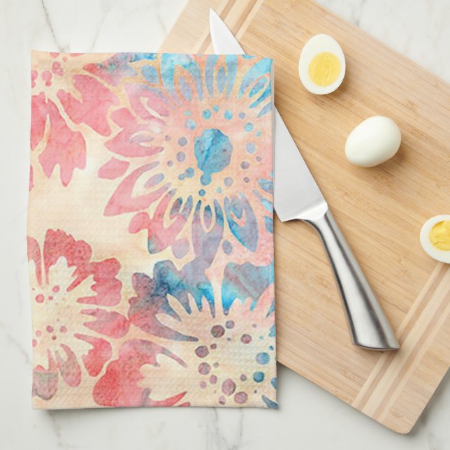 Pastel-Blommigt Kökshandduk (Vikt i Fjärdedel)