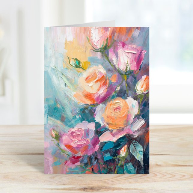 Pastel Blommigt Modern Impressionist-målning Kort (Skapare uppladdad)