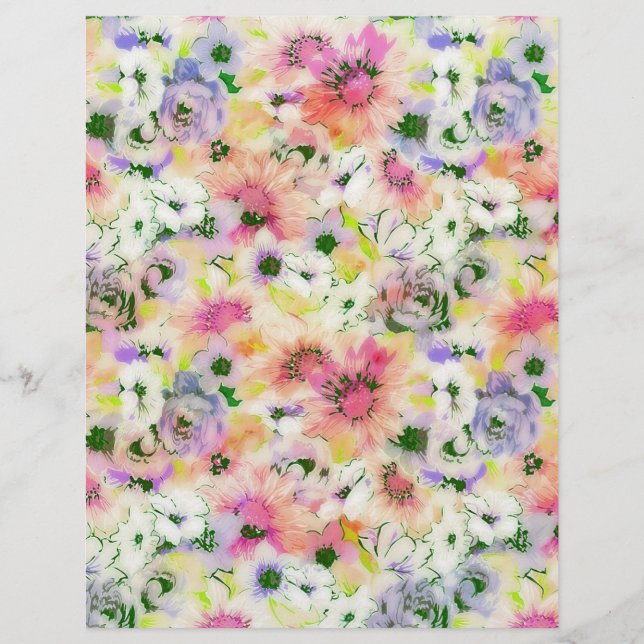 Pastel blommigt origami papper (Framsida)