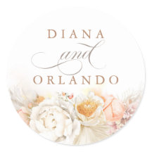 Pastel Blommigt Pampas Grass Bröllop