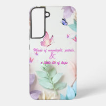 Pastel Blommigt Quote Butterfly Fodral
