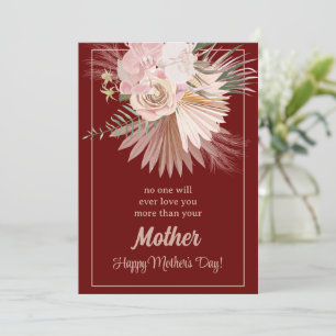 Pastel Blommigt Rustic Mors dag Card Julkort