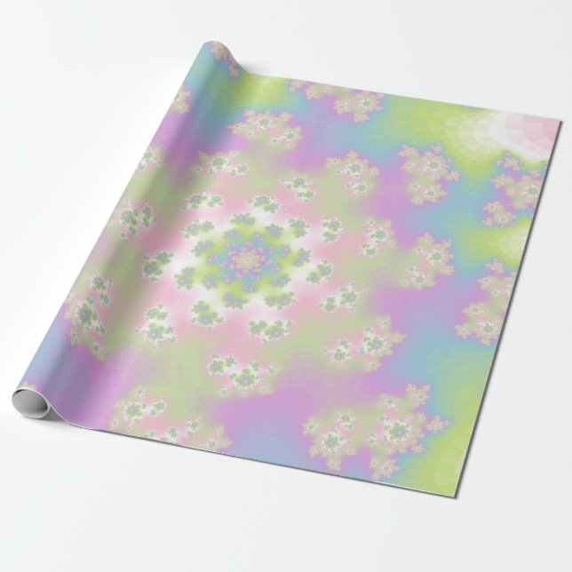 Pastel Blommigt Sprinkles Presentpapper (Utrullad)